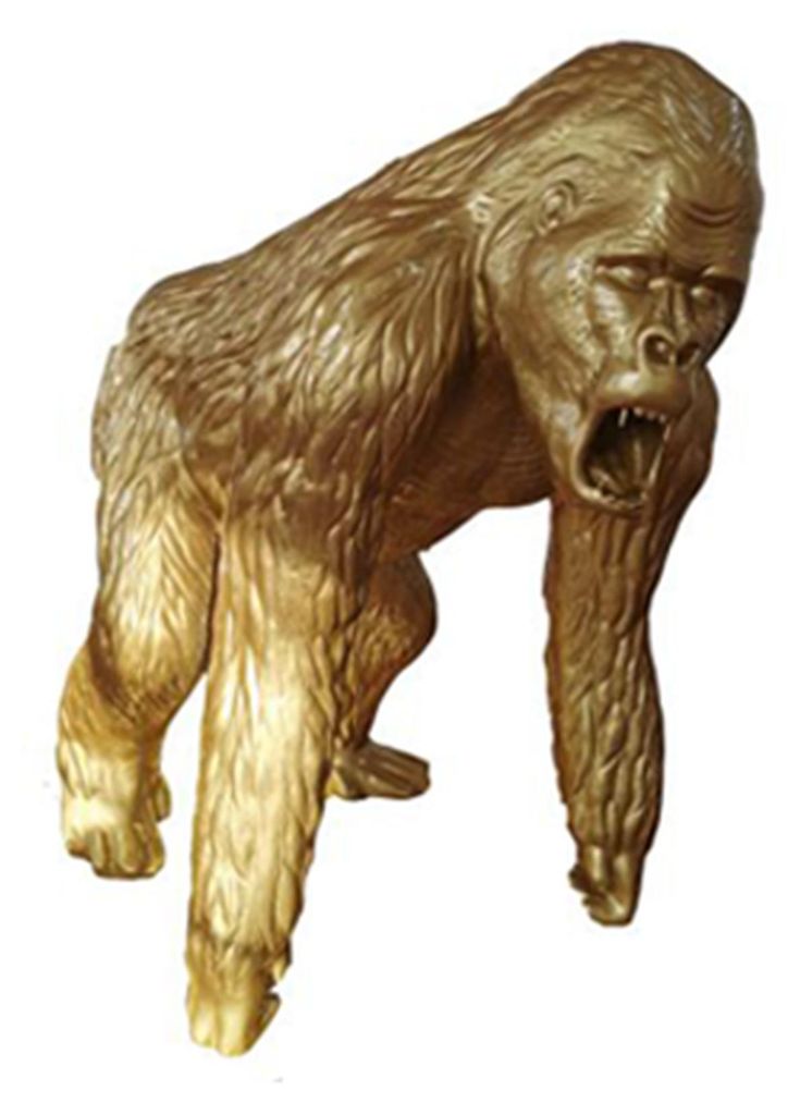 Abstrakte Goldene Figur Statue Gorilla Skulptur Deko Garten Design 130cm Statuen