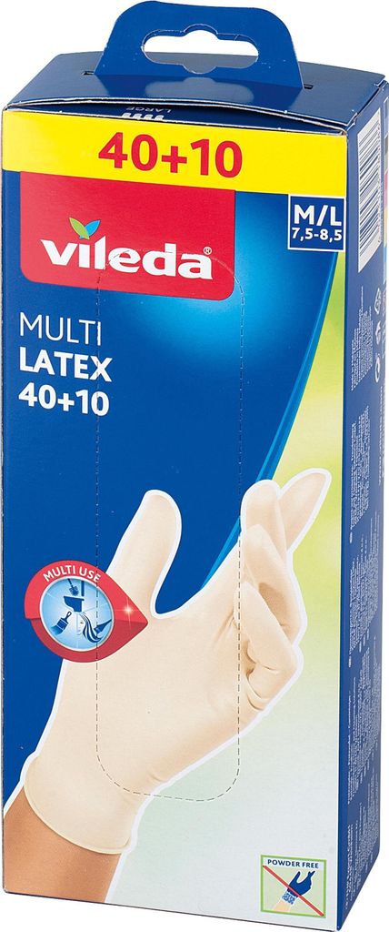 VILEDA Einweghandschuh Multi Latex 40+10 Größe M/L 50er Produktbild 5