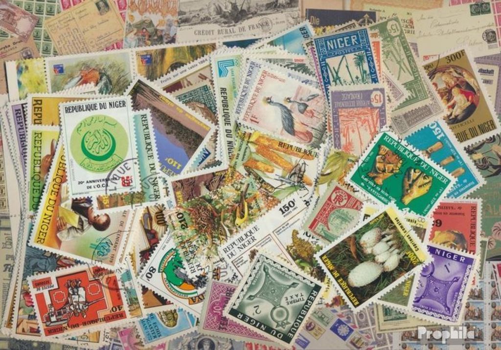 Briefmarken Niger 200 verschiedene Marken