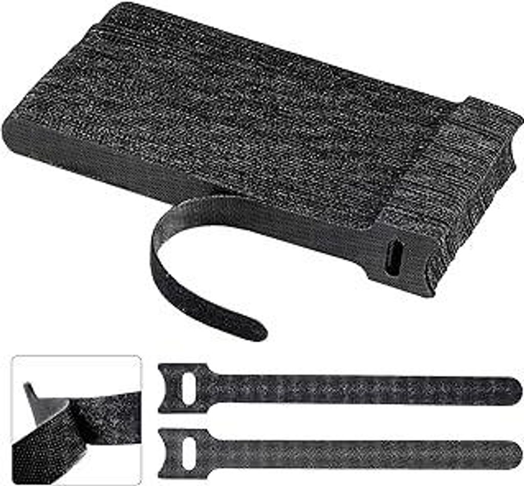 60PCS kabelbinder klettband wiederverwendbare Klett Kabelbinder, 150x12mm Verstellbare kabelklettbänder für Hause und Büro Kabel organizer