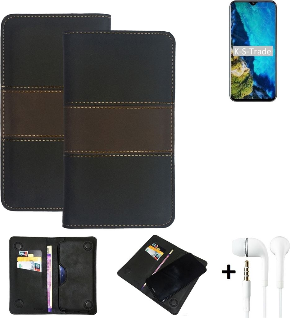 K-S-Trade Handyhülle + Kopfhörer kompatibel mit Cubot P30 Schutzhülle Walletcase Bookstyle Tasche Schutz Case Hülle Wallet Cover Kunstleder