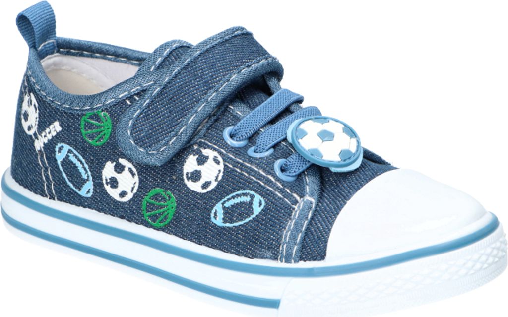 AMERICAN CLUB TEN164 Kinder-Sneaker mit Klettverschluss, Kinderschuhe, Ledereinsatz Blau 26