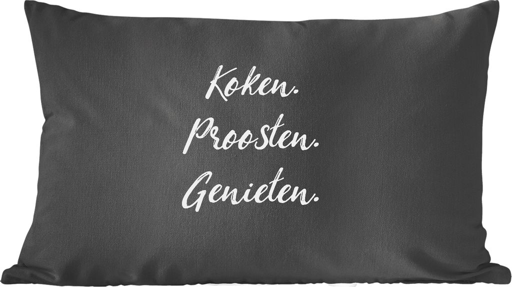 MuchoWow Zierkissen Sofakissen Wohnzimmer Dekokissen 60x40 cm Zitate - Sprichwörter - Kochen. Toast. Genießen. - Essen. - Kopfkissen - Polster ...