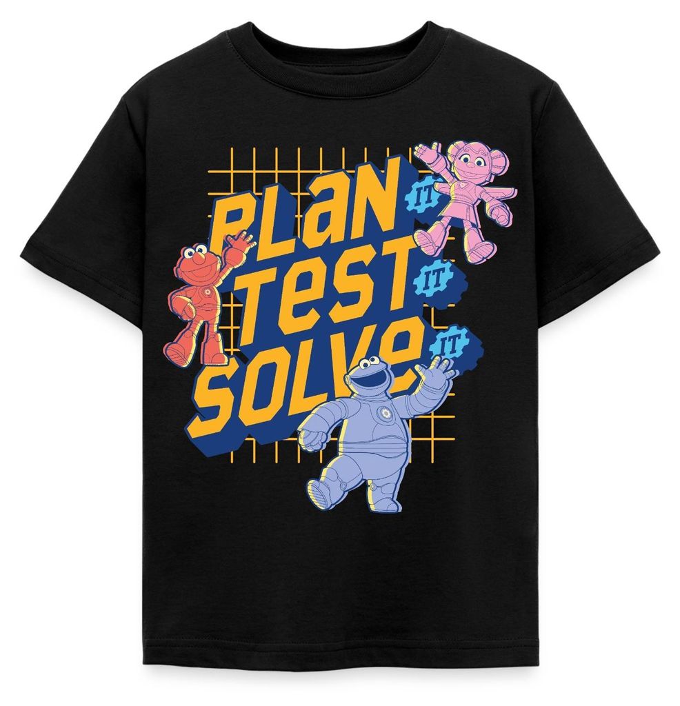 Spreadshirt Mecha Builders Team Plan It Solve It Kinder T-Shirt, 110/116 (5-6 Jahre), Schwarz
