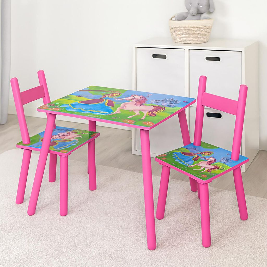 Kindertischgruppe mit Einhorn-Motiv Tisch und 2 Stühle Produktbild 