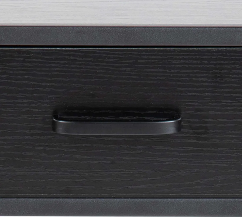 Table de chevet Seaford noir avec étagère de rangement structure métal - 4