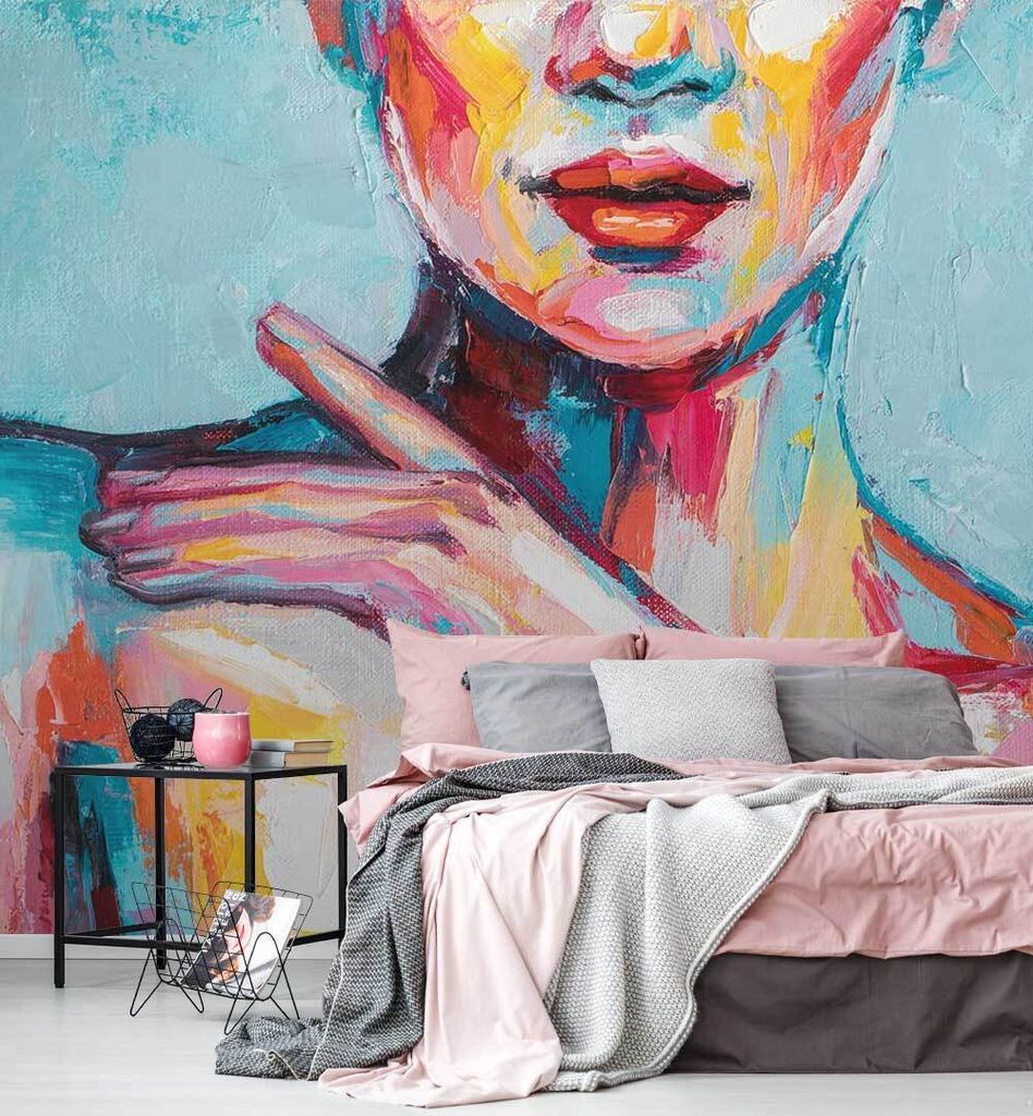 Fototapete Frauen Gemälde, Material:Premium Vlies 150g/qm, Größe Tapete:260 x 300cm