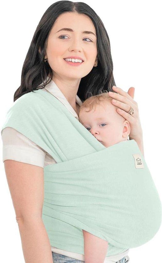 Rekbaar babydrager für Neugeborene, von der Geburt an, für Neugeborene und Kleinkinder, von der Geburt an, leicht zu tragen, Mintgrün