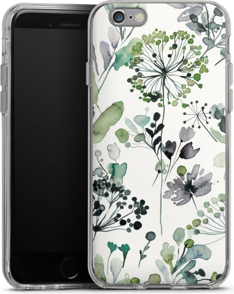 DeinDesign Handyhülle für Apple iPhone 6 Silikon Hülle Case Smartphone Schutzhülle Blumen Wasserfarbe Eukalyptus
