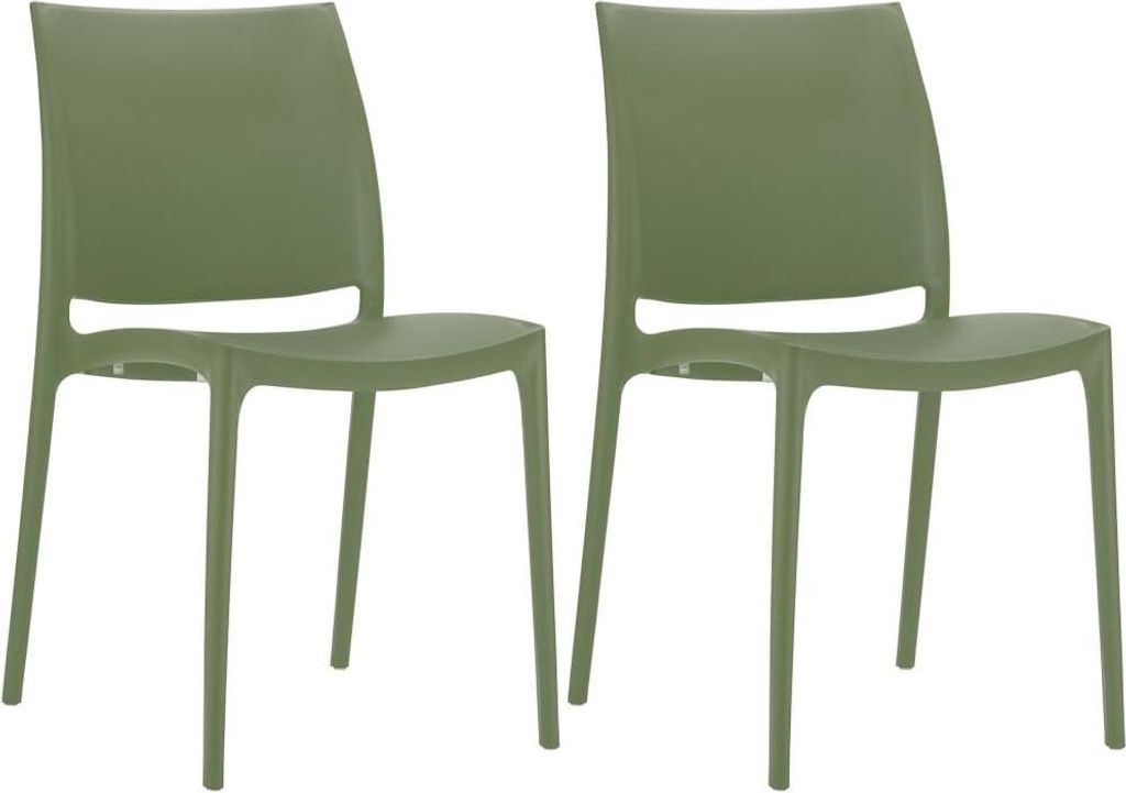 2-teiliges Stuhlset – Sitzmöglichkeiten – UV-beständiges und wasserabweisendes Design | Farbe: oliv