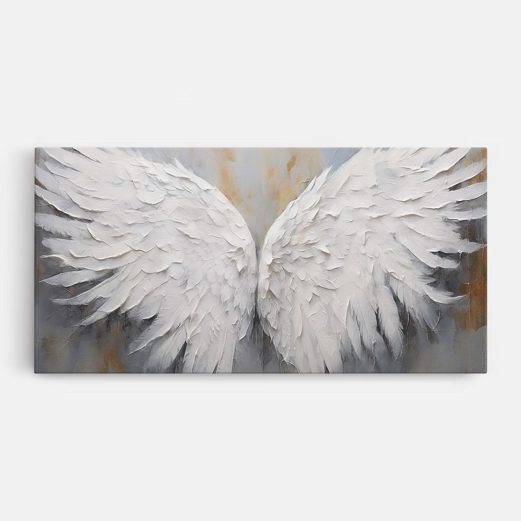 ARTHUB Leinwandbild 60x120 cm, Pretty Angel Wings | Wohnzimmerdekoration, Hängende Bilder, Wanddekoration, Heimdekoration, Moderne, Maltextur