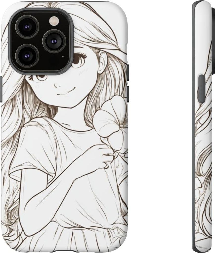 Mädchen mit Prunkwinden – Handyhülle Kompatibel mit iPhone 14 Pro Max