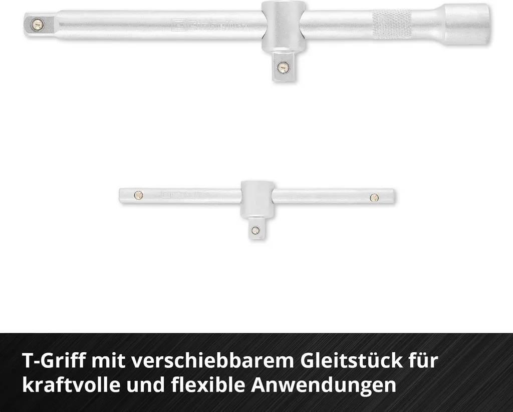 Set Einhell 60 Pezzi con Cricchetti Reversibili e Sistema E-Case - 4