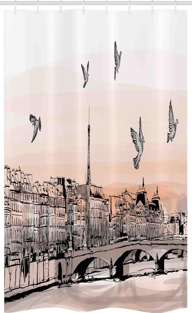 Paesaggio Con Torre Eiffel Nei Colori Bianco E Nero Su Sfondo Grigio Vettore Di Disegno A Mano Illustrazione 135394077