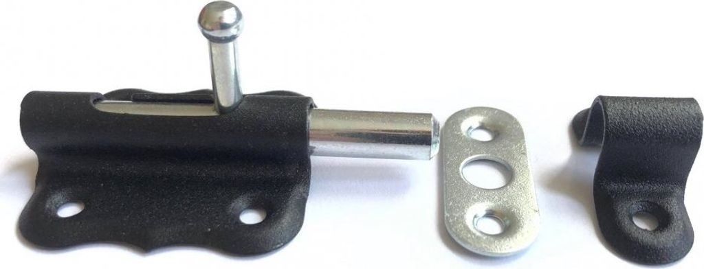 BKshop | Türriegel - 50x50 mm - Schwarz Verzinkt - Für Türen und Schränke - Torriegel - Rundbolzen - WO 50c
