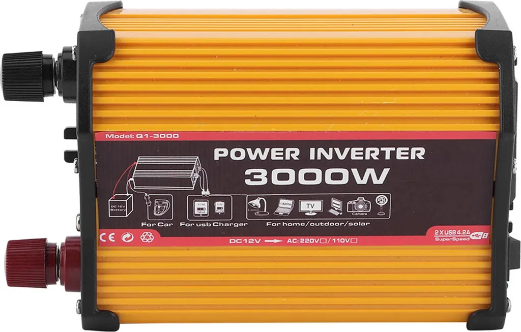 Onduleur 300W Auto Onde Sinusoïdale Modifiée avec Ports Double USB