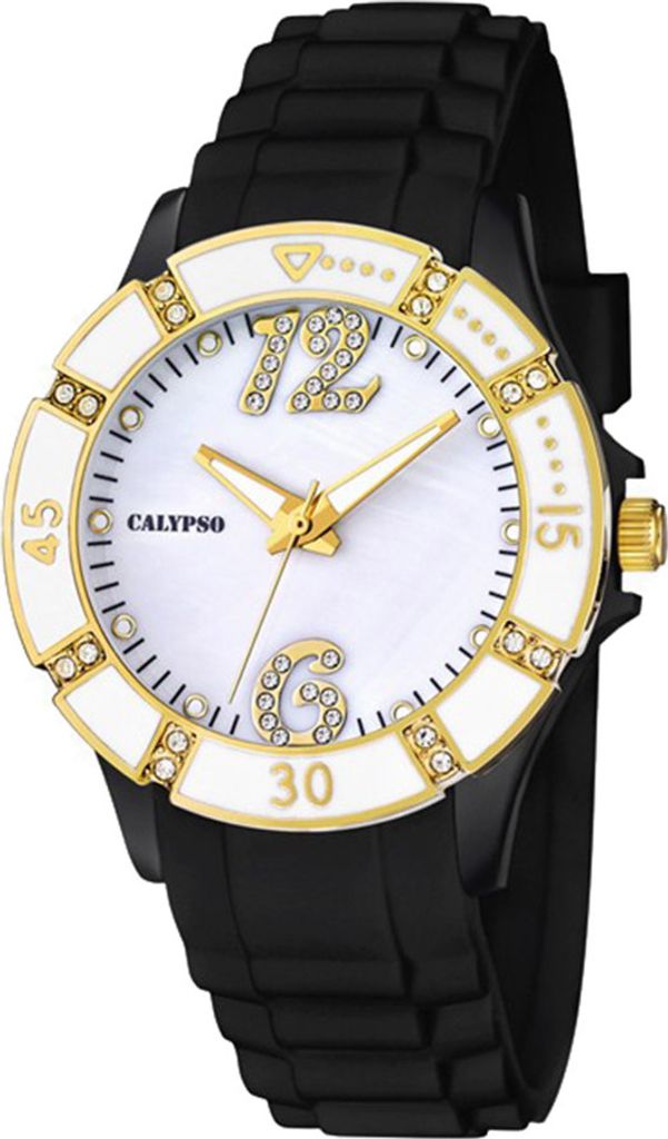 Calypso Armbanduhr Damenuhr Analoguhr 5 ATM mit Zirkonia Produktbild 