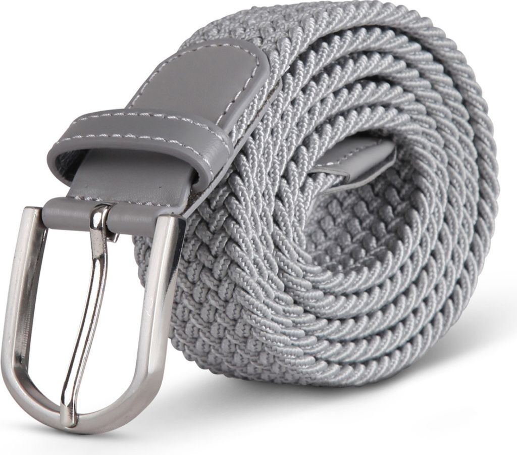 hemmy Stretchgürtel ( Länge: 85cm ) Silber Flechtgürtel - Elastischer Stoffgürtel dehnbarer Gürtel ohne Löcher Uni stufenlos verstellbar
