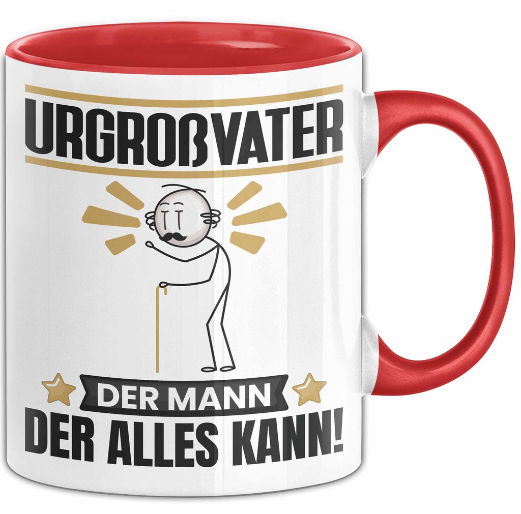 Urgroßvater Tasse Geschenk für Urgroßvater Der Mann Der Alles Kann Geschenkidee zum Geburtstag (Rot)