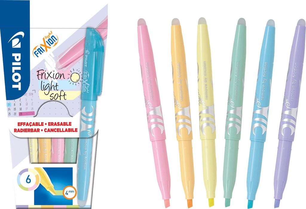 PILOT FriXion Light Soft Textmarker 6er Set – 3.3mm, Produktbild 