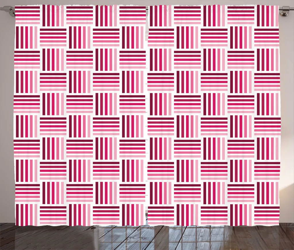 Rideaux Universels pour Salon avec Crochets, Coloris Rose Magenta 280x225