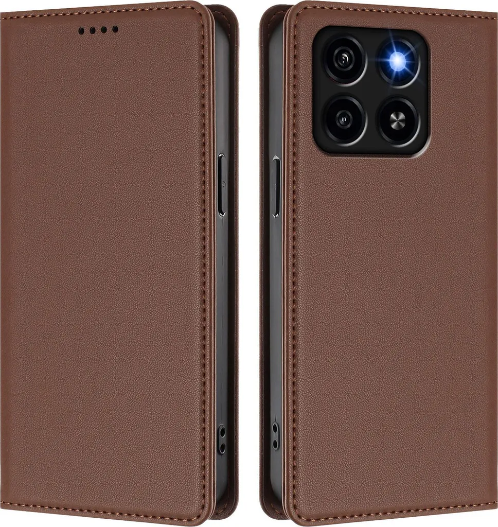 Custodia Antiurto ZTE Blade A35 / A55 | Cover Pelle Marrone con Stand