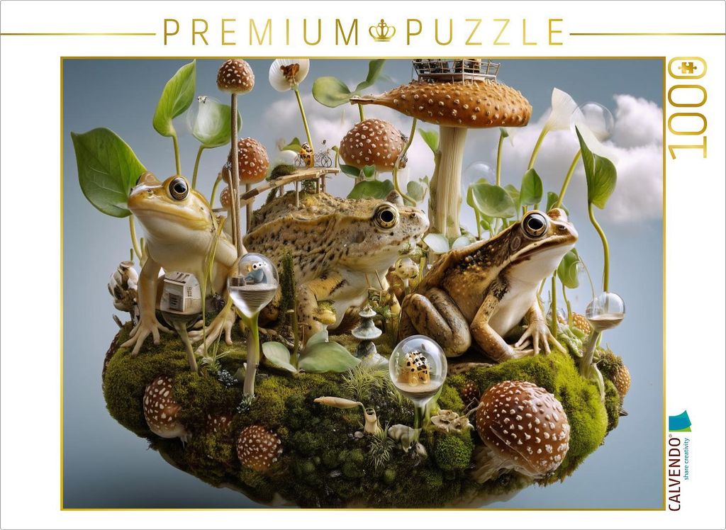 CALVENDO Puzzle Krötenzauber im Pilzreich | 1000 Teile Lege-Größe 64x48cm Foto-Puzzle für glückliche Stunden