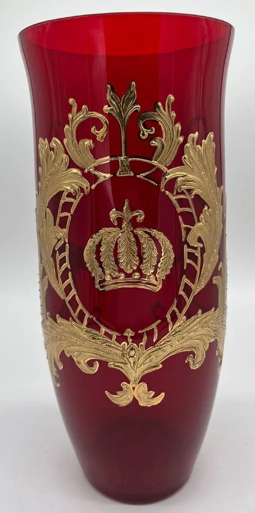 Vase d'exception pour décoration de table luxueuse Or 24 carats 30 cm