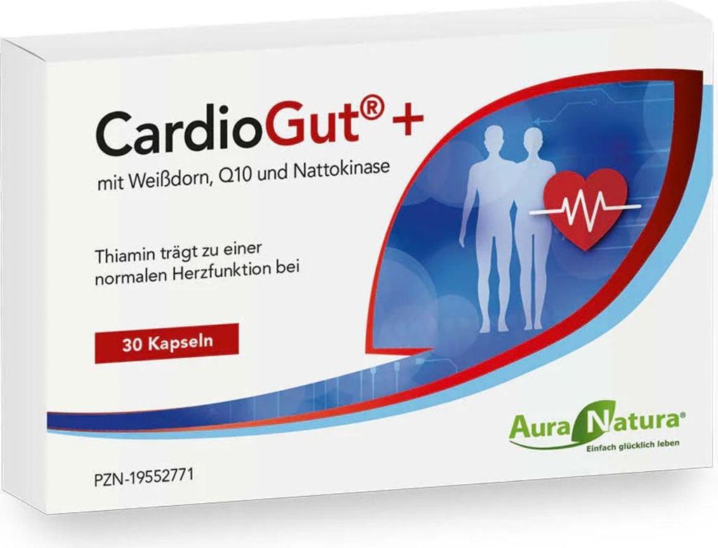 CardioGut Plus – Rote Beete Kapseln mit Nattokinase, Coenzym Q10, Vitamin B1 & Weißdorn – Herz & Kreislauf Unterstützung | 30 vegane Kapseln ...