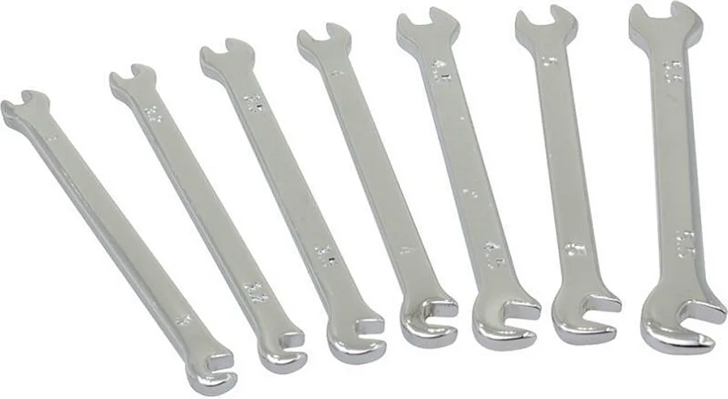 Set de 7 mini clés à fourche double Donau 3 à 5,5mm outillage manuel