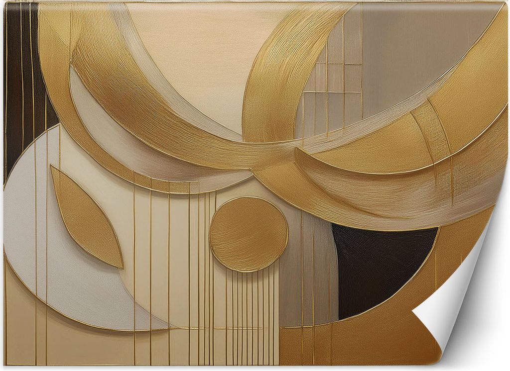 Vlies fototapete 3D-Formen Abstraktion 350x245 cm Feeby Gold inkl. Kleber einfache Montage