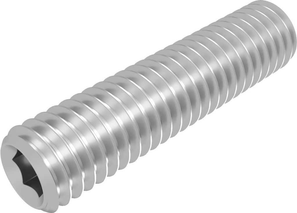SECCARO Gewindestift mit Kegelkuppe M10 x 45 mm, Edelstahl V2A VA A2, DIN 913 / ISO 4026, Innensechskant, 20 Stück