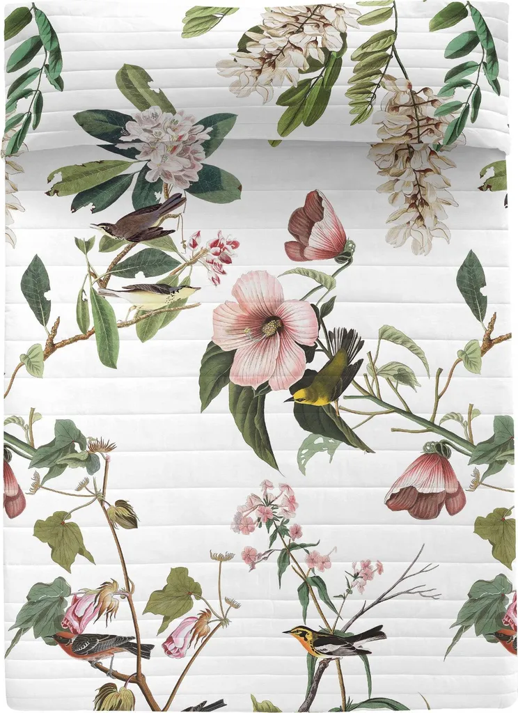 Couvre-lit piqué HappyFriday Blooming Bunt 270x260 cm en tissu respirant