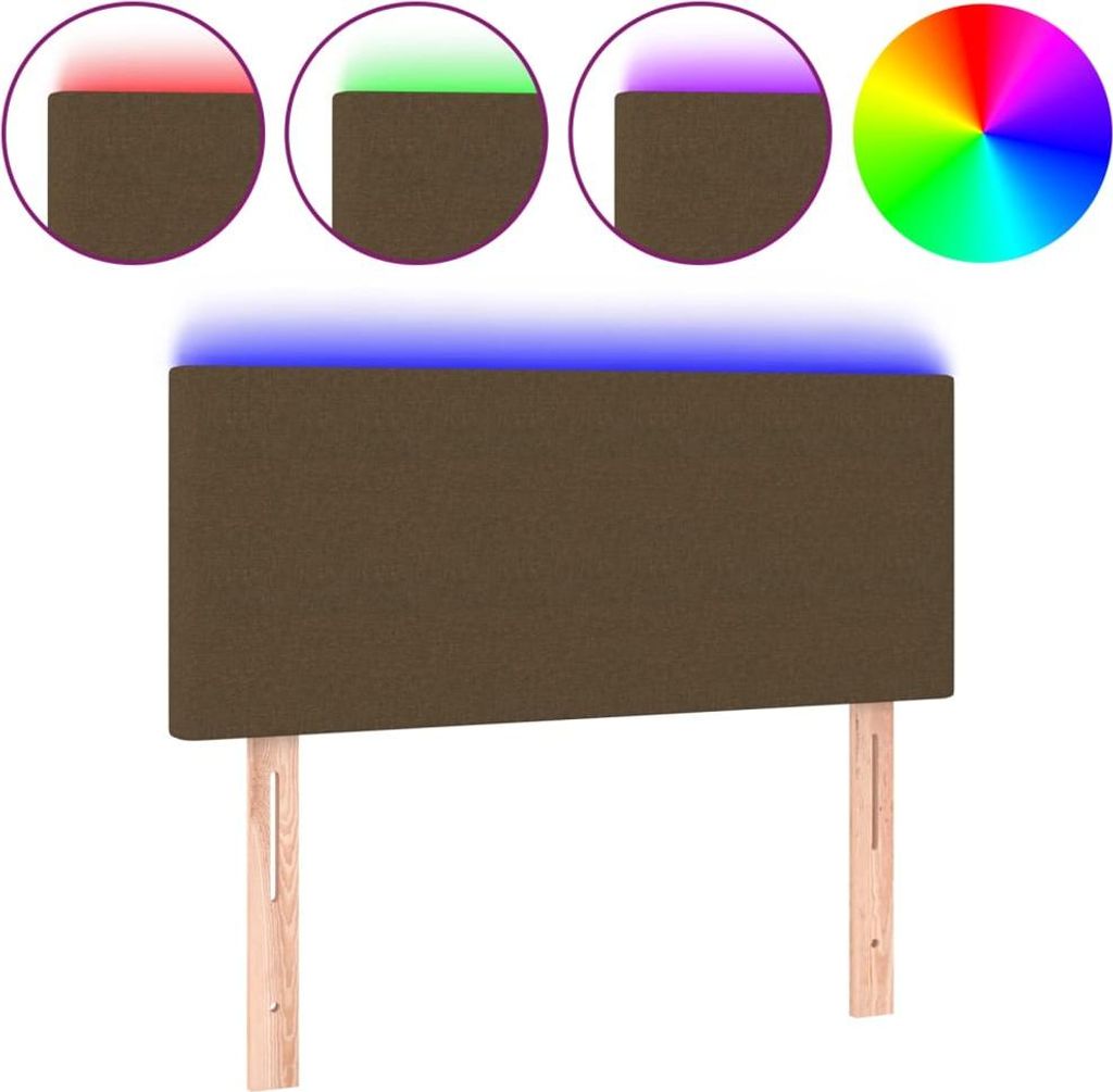 vidaXL LED Kopfteil Dunkelbraun 100x5x78/88 cm Stoff