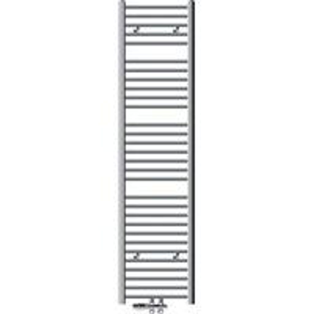 Chrom Badezimmer Heizkörper 400x1800 mm Luxus-Design mit Fußbodenanschluss, rechts orientiert.