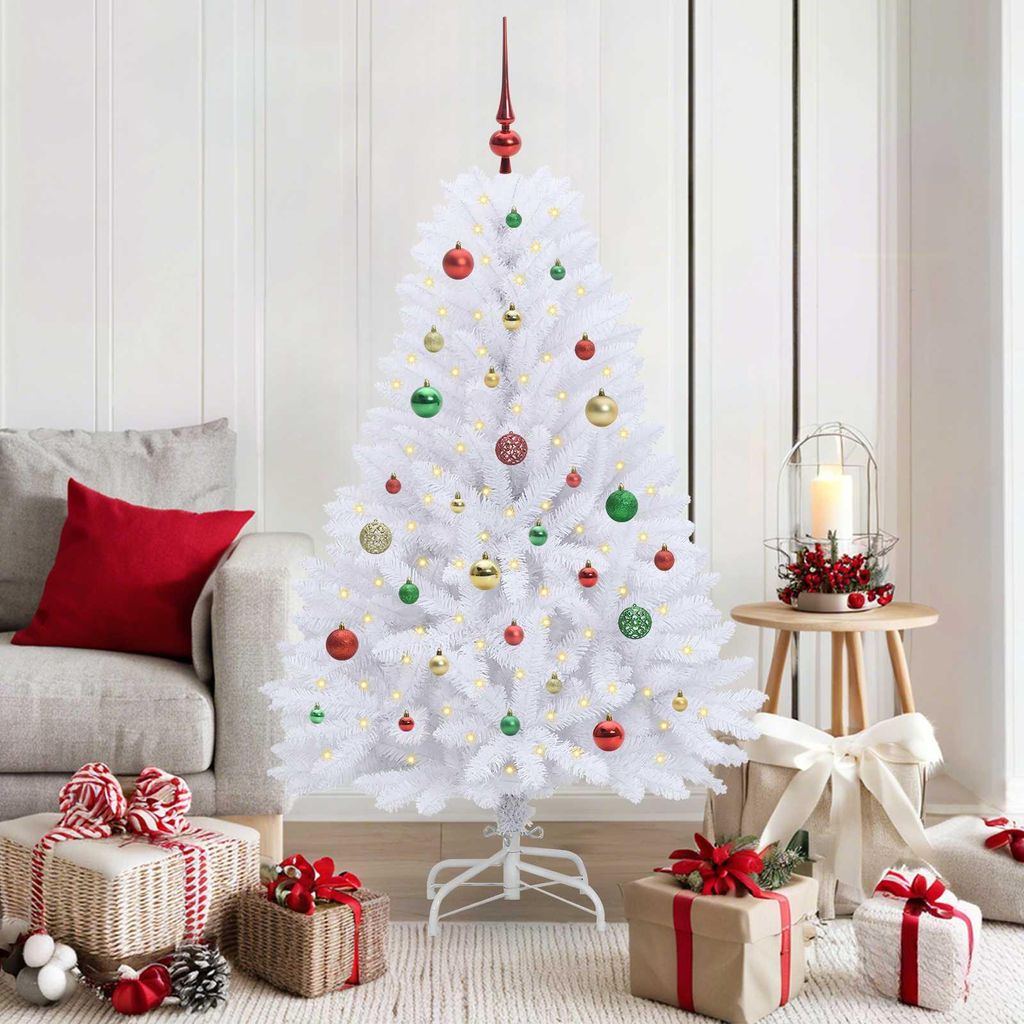 Stabli Möbel Künstlicher klappbarer Weihnachtsbaum Weiß 150 cm PVC und Stahl - Künstliche Weihnachtsbäume Neu design 518300