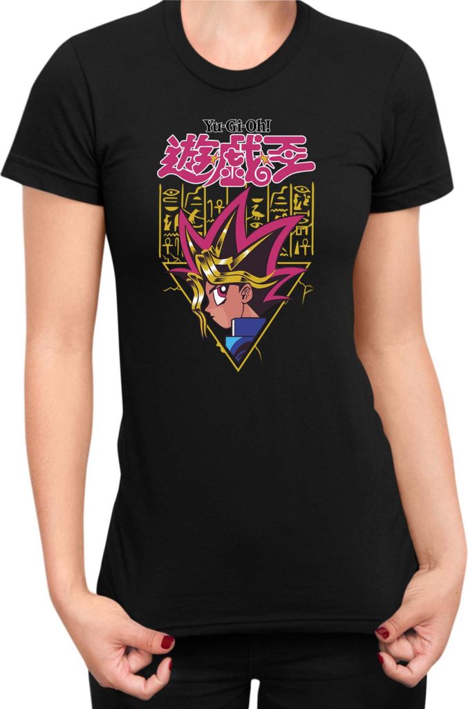 Damen T-Shirt Japan Manga Anime Comics Yu Gi 022, Lady XS / Schwarz