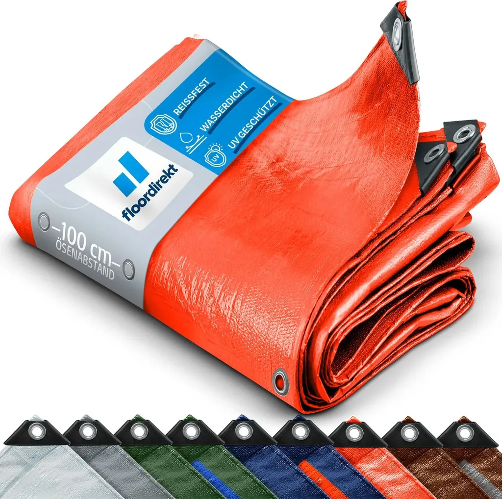 Grande bâche de chantier 140g/m² imperméable 6x10m coloris orange vif