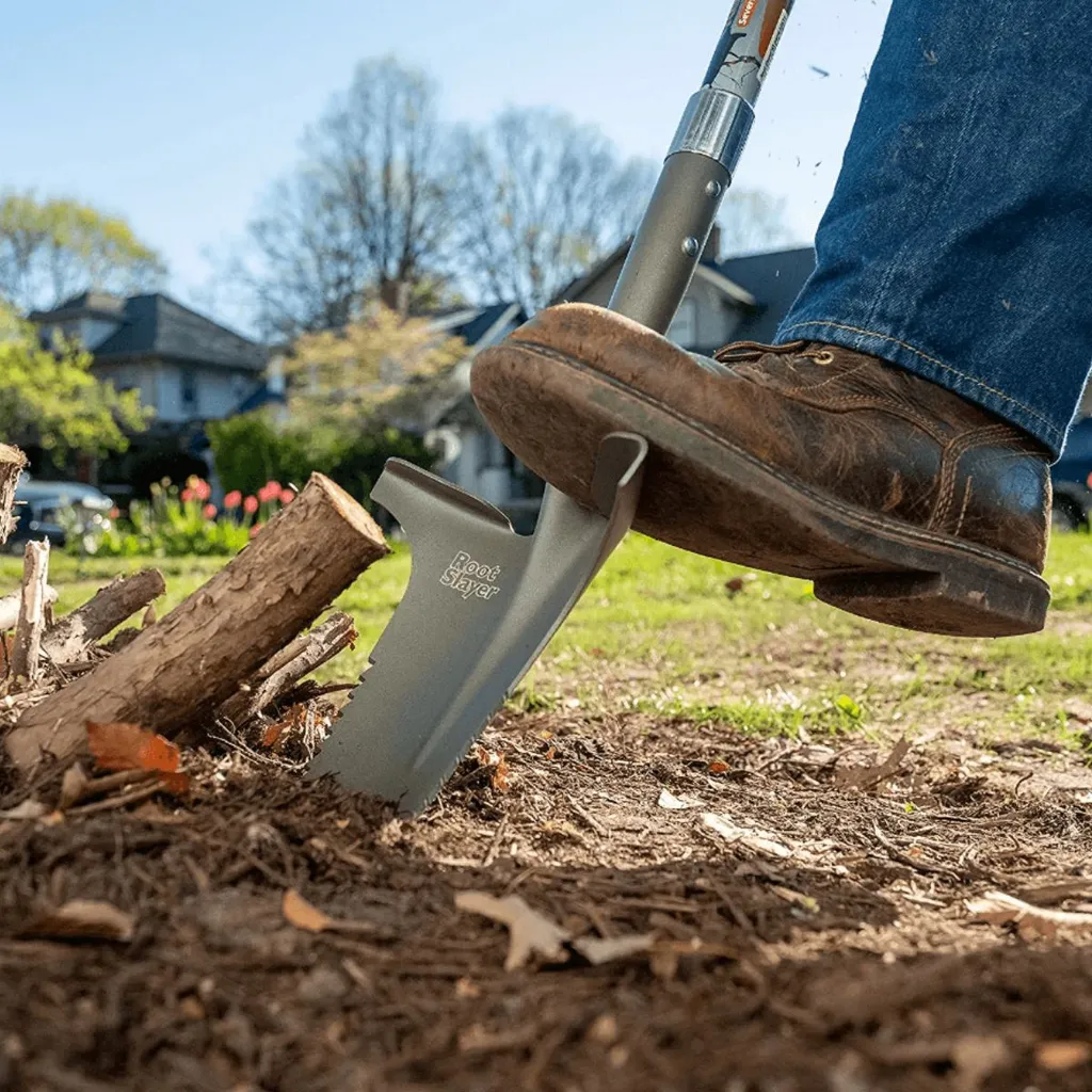 Bêche de jardinage XL Root Slayer pour creuser et couper les racines - 3