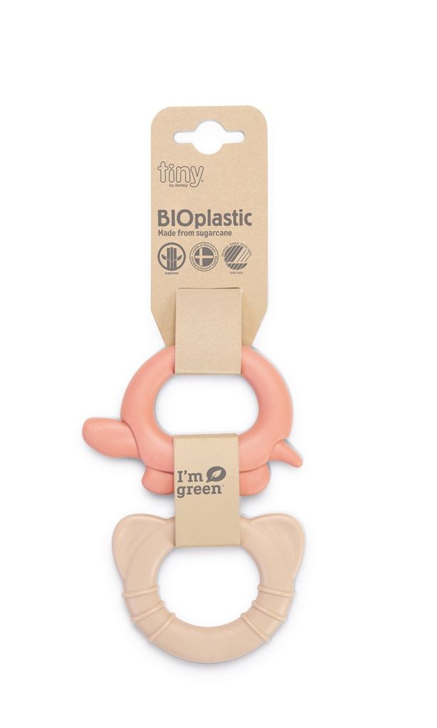 TINY -Beißring coral & beige