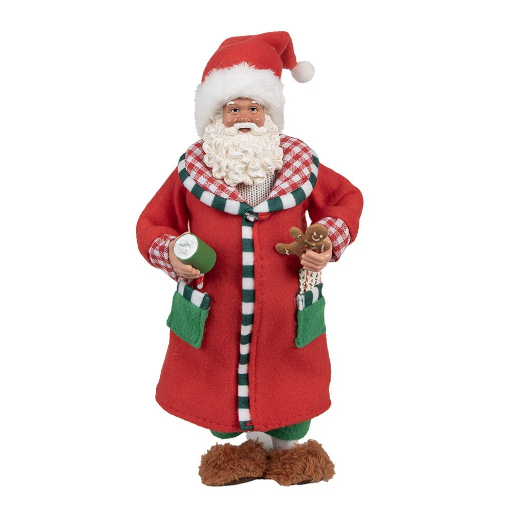 Clayre & Eef Weihnachtsdekorationsfigur Weihnachtsmann 28 cm Rot Kunststoff