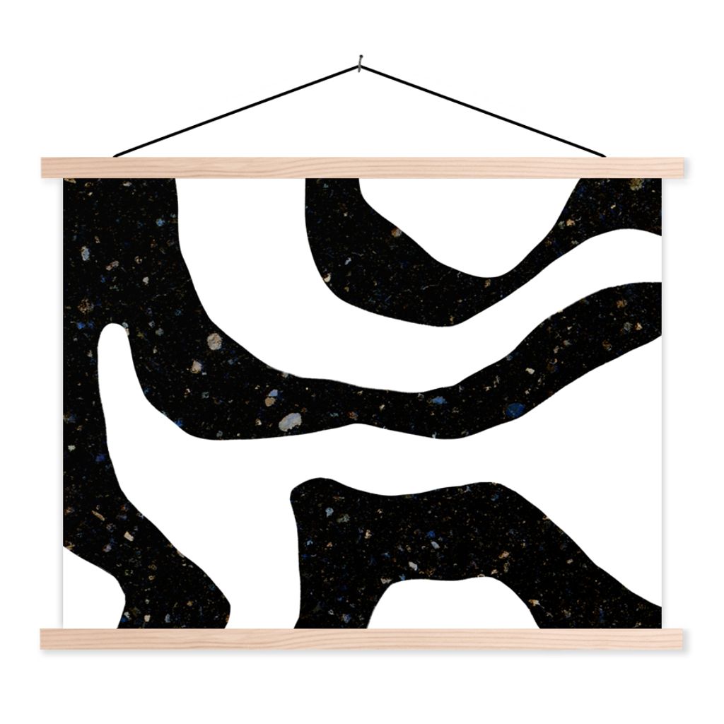 MuchoWow Textilposter Abstrakt - Minimalismus - Design 60x45 cm mit holzfarbenen Rahmen - Bild