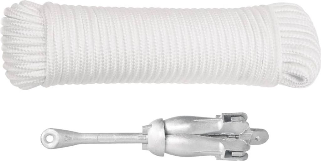 vidaXL Ancre pliante avec corde Argenté 1,5 kg Fonte Image du produit 