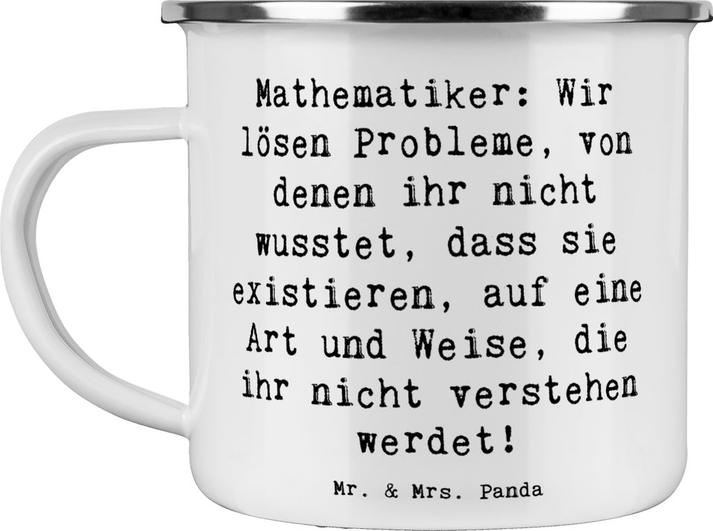 Mr. & Mrs. Panda Pott Spruch Mathematiker Magie - Weiß - Geschenk, Beruf, Kollegen, Emaille Tasse, Reisebecher, Berufsalltag, Teetasse, Berufslieb...