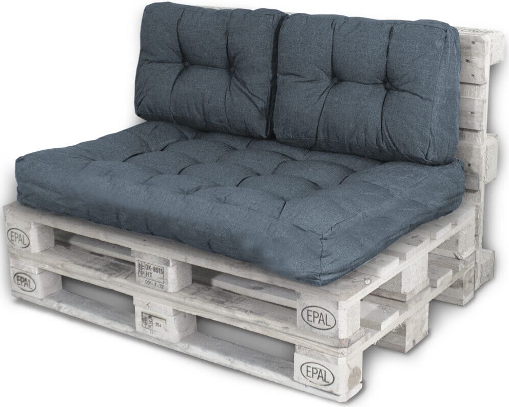 Lacestone Palettenkissen Set2 Sitzfläche + 2xSeitenteile Dunkelgrau MS-16930