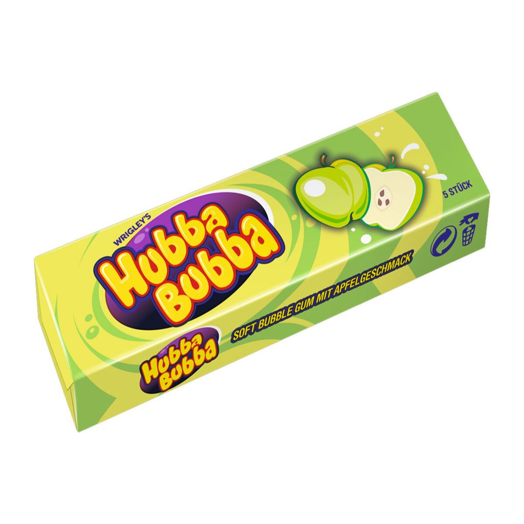 Hubba Bubba Apple zuckerhaltiger Kaugummi mit Produktbild 