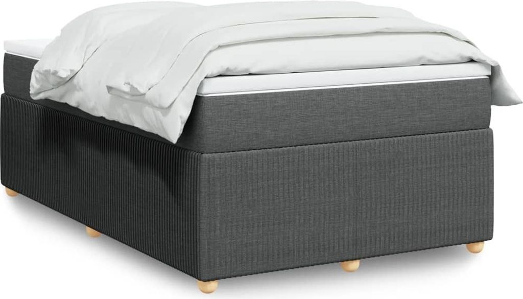 Möbel Boxspringbett mit Matratze Dunkelgrau 120x200 cm Stoff - Klassische Betten 3285561
