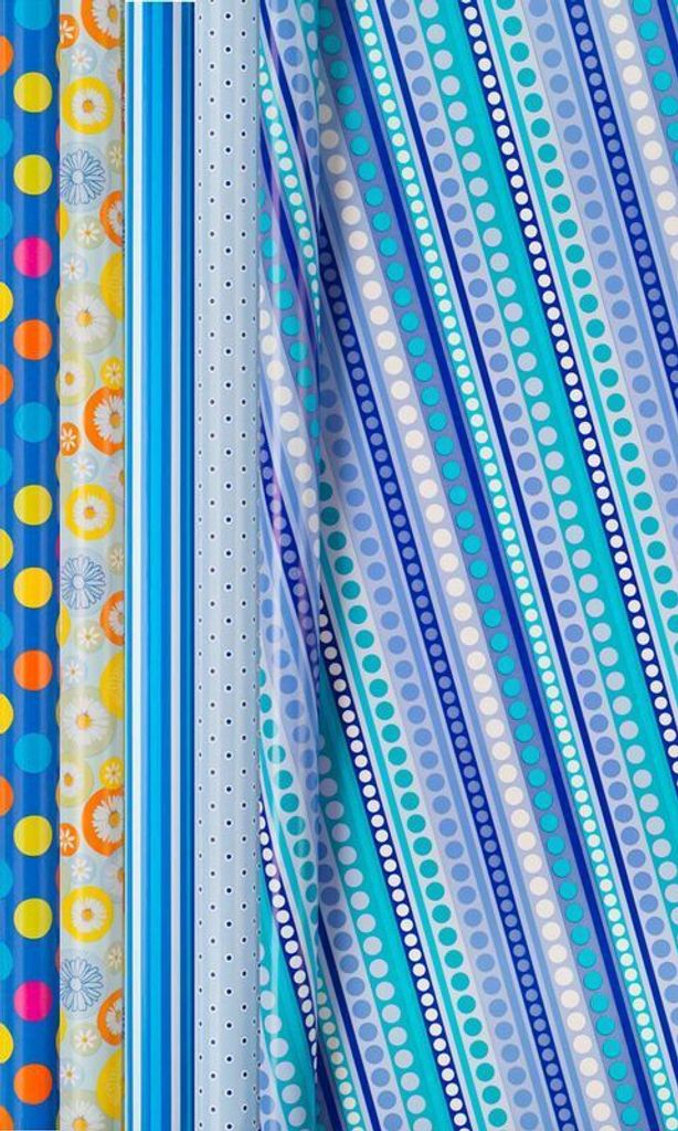 25 Rollen Geschenkpapier 0,7 x 2 m Blue Line