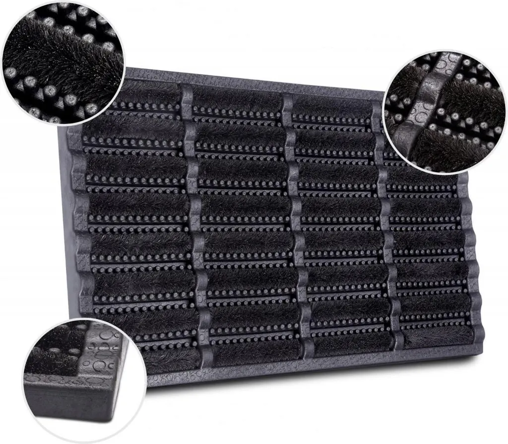 Hanse Home Mix Mats - Tapis d'entrée en fibre de coco et caoutchouc noir - 7