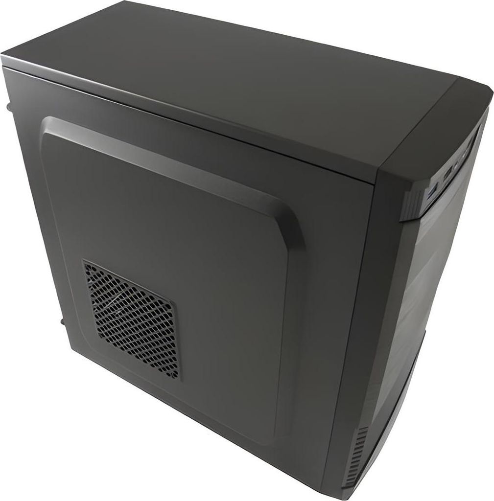 LC Power Classic 7037B - Midi Tower - ATX - ohne Netzteil - Schwarz, Gebürstetes Aluminium / Schwarz - USB/Audio